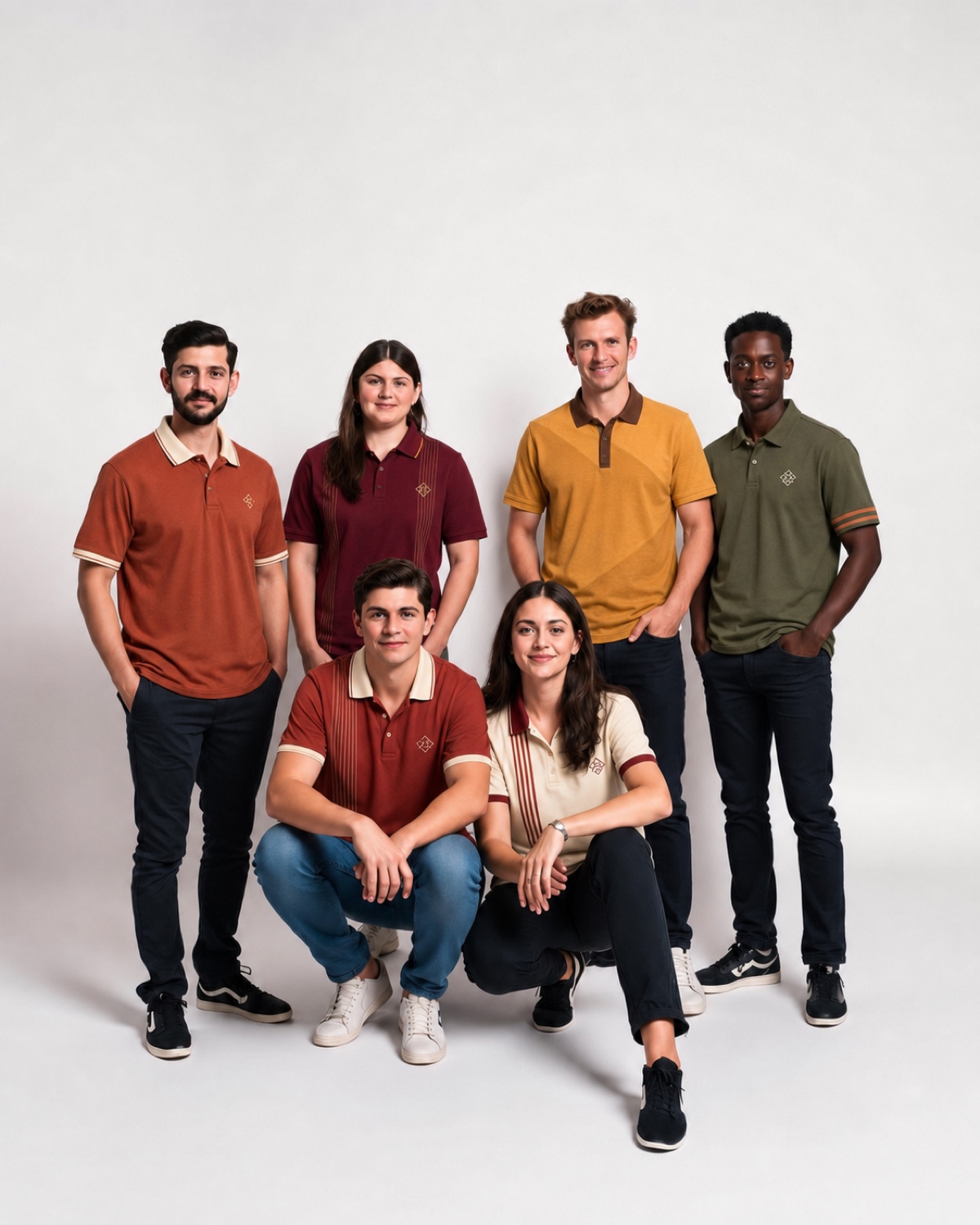 Event team wearing branded polo shirts and t-shirts